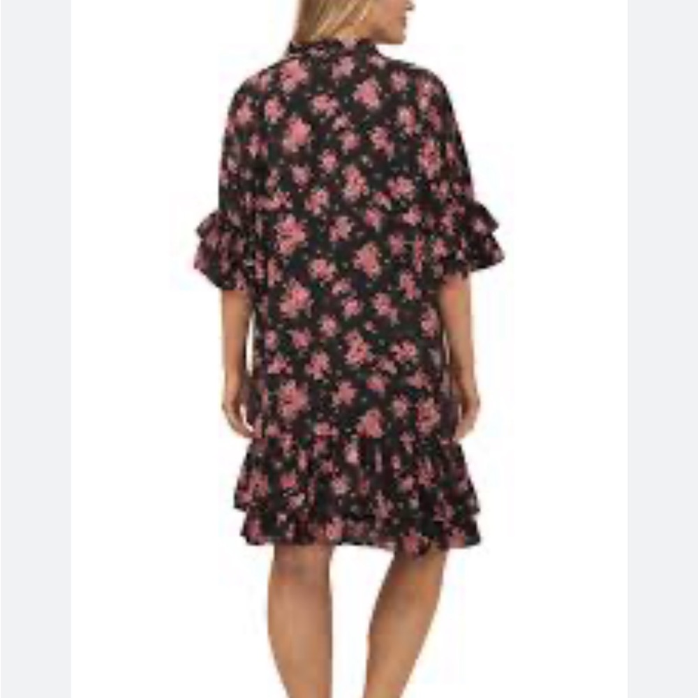 Anthropology whimsy goth CeCe ditzy floral midi dress black and purple size s